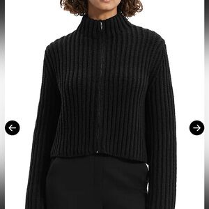 THEORY Wool Cashmere Zip-Up Cardigan